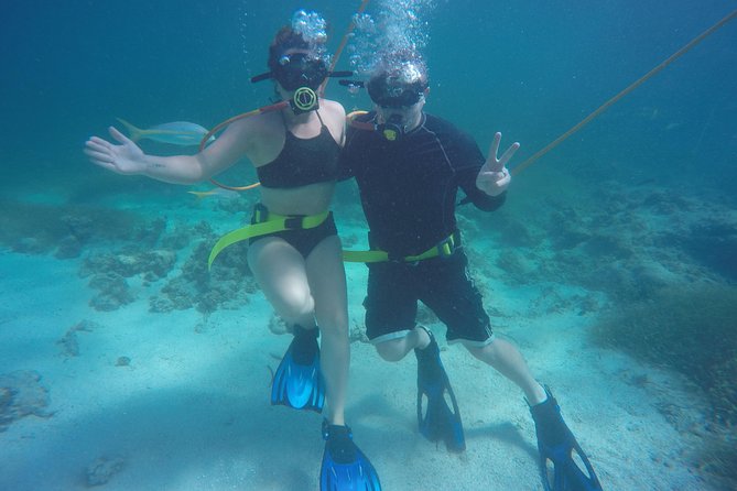 3 ADVENTURES: Sailing Catamaran Cruise - Hooka Diving - Snorkeling - Hookah underwater time at the Bávaro coral barrier