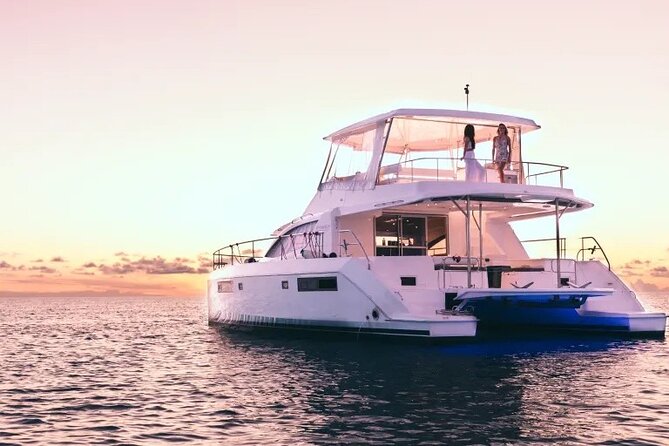3-Hours Sunset Catamaran Cruise with Dinner all Inclusive - Waiting for sunset off the Rhodes coast