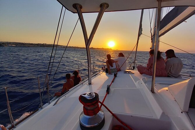 3-Hours Sunset Catamaran Cruise with Dinner all Inclusive - From Mandraki Harbor to Kallithea Bay