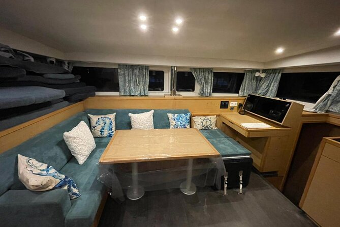 7hrs 42ft Luxury Catamaran Private Charter Cancun to Isla Mujeres - Sunset sailing back toward Cancun