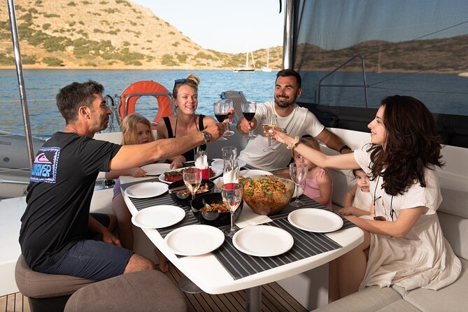 Ag.Nikolaos: Catamaran Trip with Sushi, Drinks, & Water Toys - Barbarossa Cave and the first views of the coast