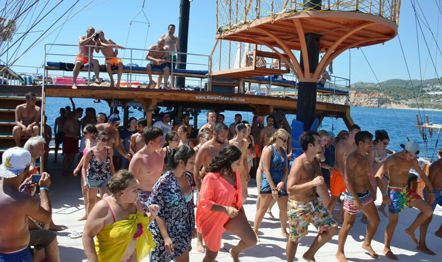 Alanya: Catamaran Boat Trip with Swim Stops and Sunbathing - Ulas Beach and the longer swimming breaks