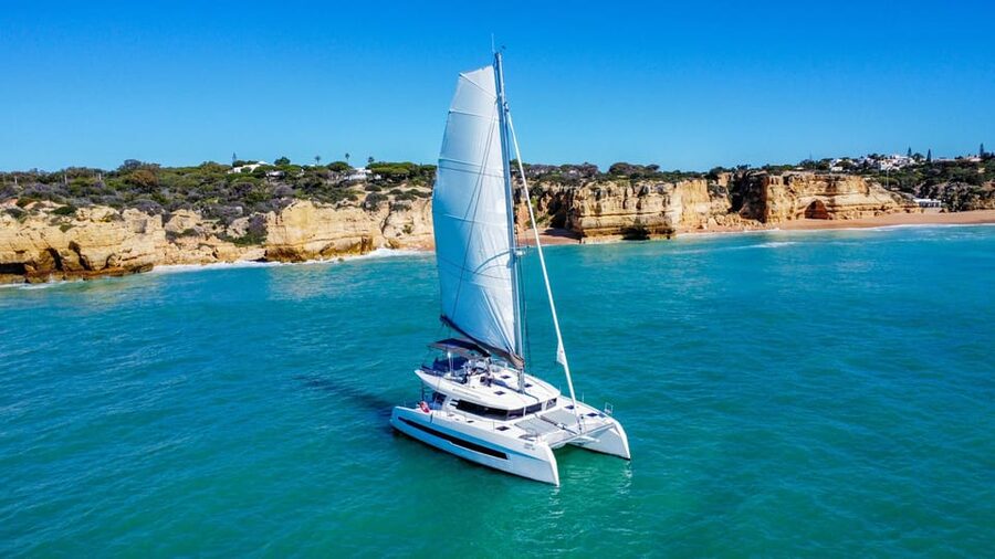 Albufeira: Algarve Half-Day Private Catamaran Charter - Marinha Beach and the Algarve coast