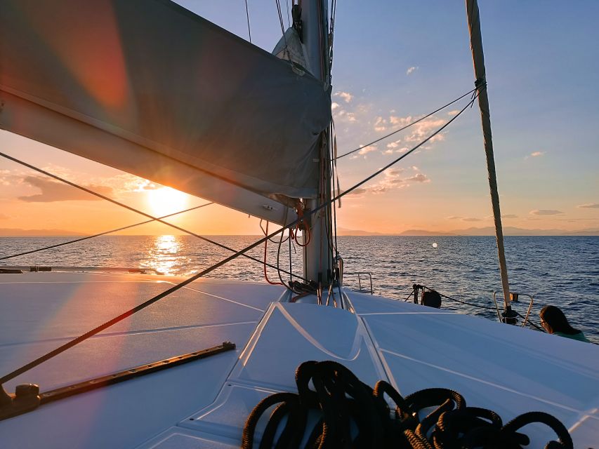 Athens: Catamaran Cruise with Fresh Lunch and Wine - Hydroussa islet and the first swim