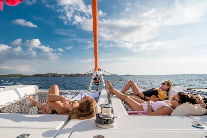 Athens: Half-Day Morning Catamaran Cruise with Meal & Drinks - The swim stops and clear Saronic water