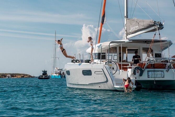Athens Semi private Morning Catamaran cruise with meal & drinks - Vouliagmeni Beach near Astir