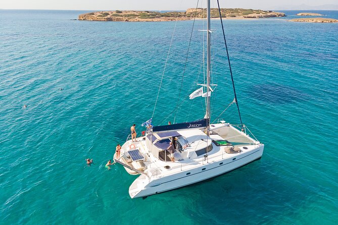 Athens Semi Private Sunset Catamaran Cruise with meal & drinks - Kavouri, Hydrousa, and sheltered water