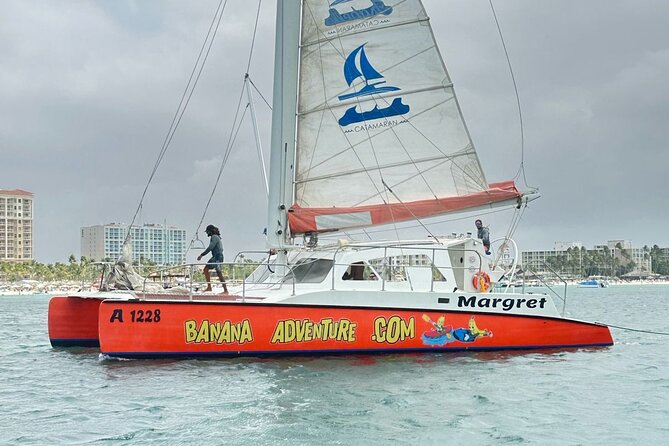 Banana Adventure Catamaran Tropical Sunset Sail - Following Aruba’s Coast Toward Oranjestad