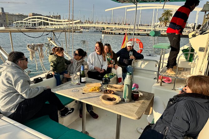 Barcelona Private Catamaran, Snacks and Cava, Sunset Option - Out on the Mediterranean for 85 minutes
