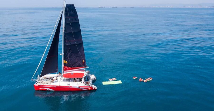 Barcelona: Sunset or Day Catamaran Cruise with Tapa & Drink - A spacious boat with room to choose your seat