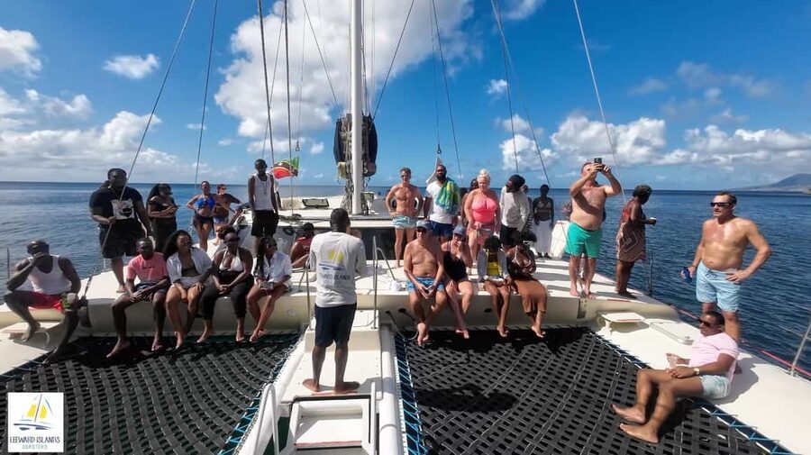 Basseterre: St Kitts 4-hour Catamaran Snorkel Cruise & Lunch - The snorkeling stop at a sea-access cove