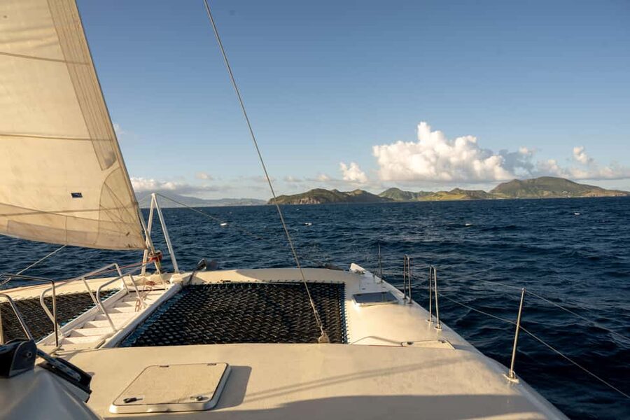 Basseterre: St. Kitts and Nevis Catamaran Tour with Lunch - Lunch and beach time on Nevis