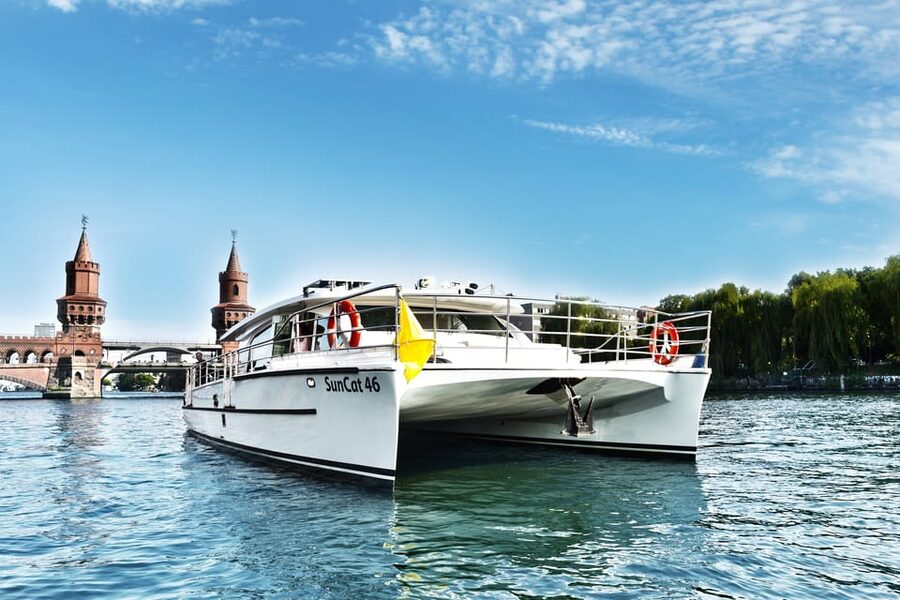Berlin: Exclusive Boat Tour on a Solar-Powered Catamaran - Boarding behind the nhow Hotel at Oberbaumbrücke