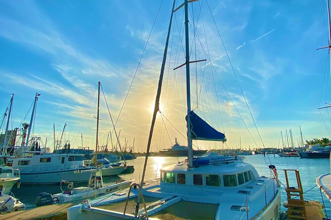 Bimini Charters - Private Luxury Catamaran 3-hr Sunset Sails - Sailing the Key West coastline toward sunset