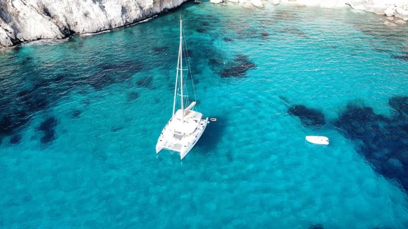Cagliari: Catamaran Tour to the Gulf of the Angels - Leaving Su Siccu marina