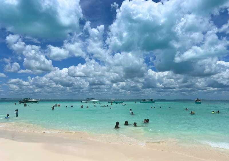 Cancun: Isla Mujeres Catamaran with buffet, drinks & snorkel - Sailing toward El Meco Reef