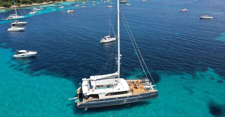 Cannes: Half-Day Catamaran Cruise with Lunch - Arriving at St. Marguerite Island