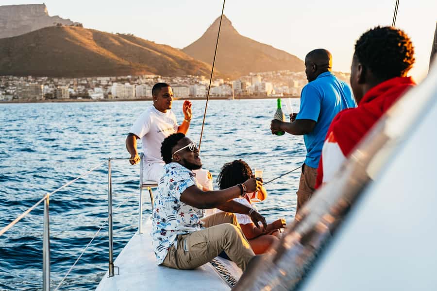 Cape Town: Sunset Catamaran Cruise on Table Bay with Bubbles - Passing Milnerton Lighthouse and crossing Granger Bay