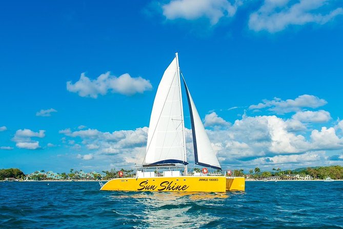 Catamaran Cruise Full Day Tour to Reef, Caves and Negril Beach - The open bar, music, and crew energy