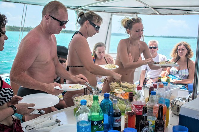 Catamaran cruise to Ile aux cerfs with bbq lunch - BBQ lunch, drinks, and music on deck