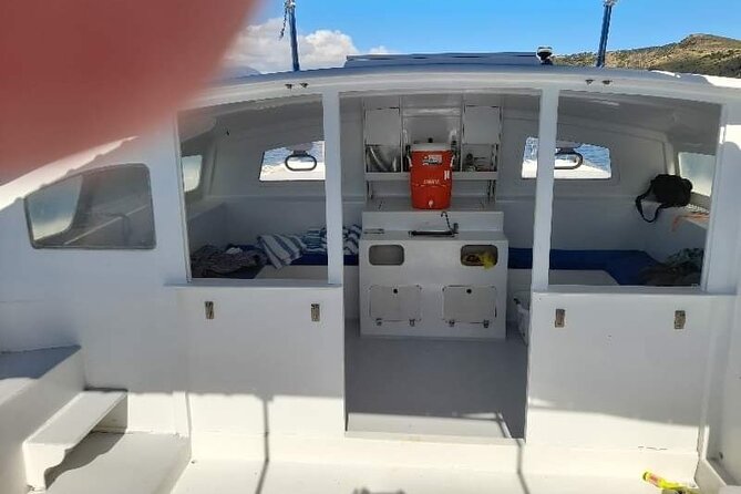 Catamaran private charter - Setting out from Dickinson Bay at 10:30 a.m.