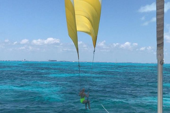 Catamaran Sail to Isla Mujeres with all inclusive from Cancun or Riviera Maya - Sailing toward Isla Mujeres