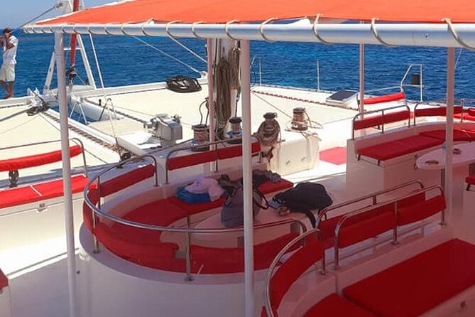 Catamaran Sailing Tour - The first snorkel stop, coral and clear water