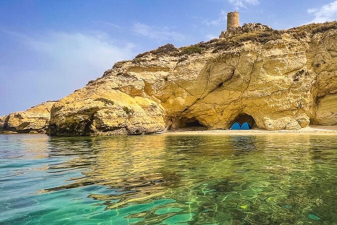 Catamaran tour stops bathing and snorkeling toast with prosecco - Backup stop near Poetto Beach