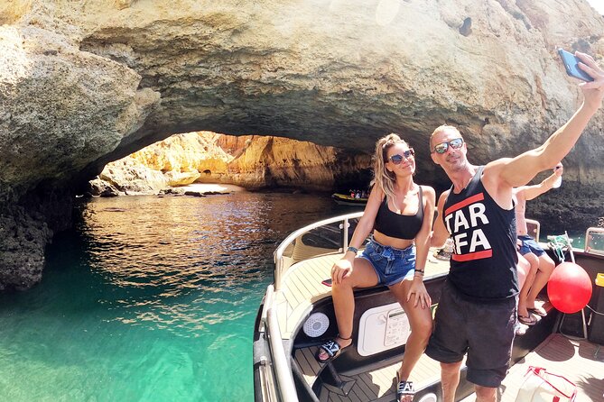 Catamaran Tour to Benagil Caves - Carvoeiro, Carvalho Beach, and the Algarve Cliffs