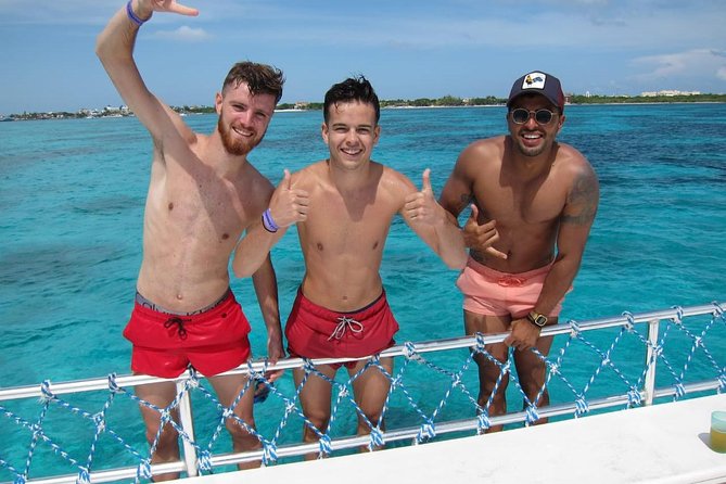 Catamaran Tour to Isla Mujeres all Included - The boat jump and the beach-club lunch