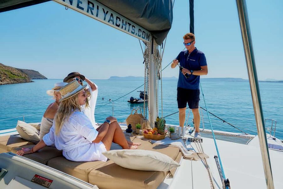 Chania Old Port: All-inclusive Catamaran Trip Agioi Theodori - Agioi Theodoroi, a protected island with clear water