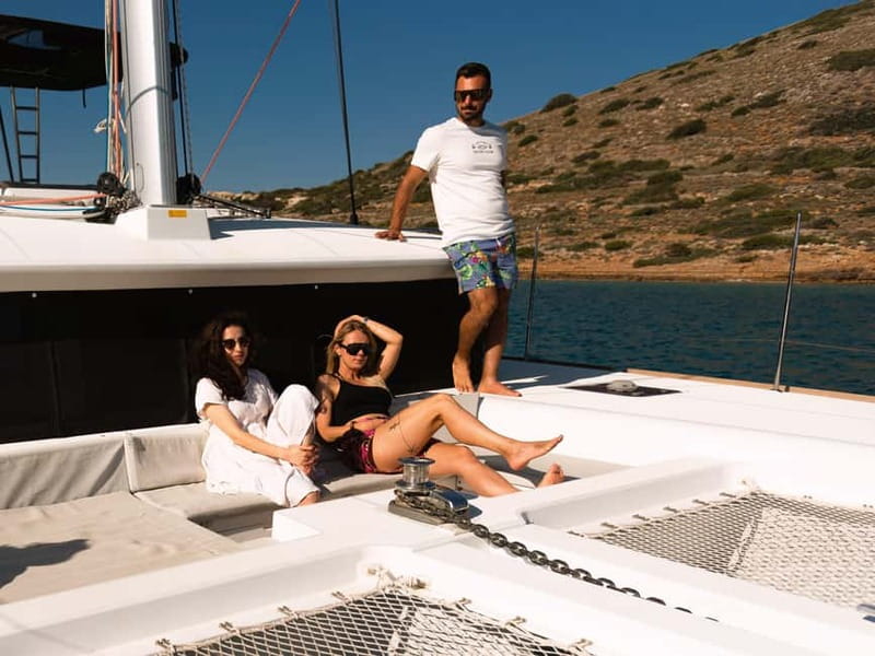 Chania Old Port:Luxury Sunset Catamaran Cruise with Prosecco - Sushi, fruit, and the open bar