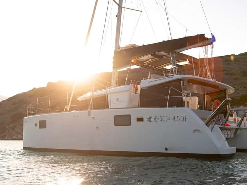 Chania Old Port:Luxury Sunset Catamaran Cruise with Prosecco - Why Agioi Theodoroi makes a good swimming stop