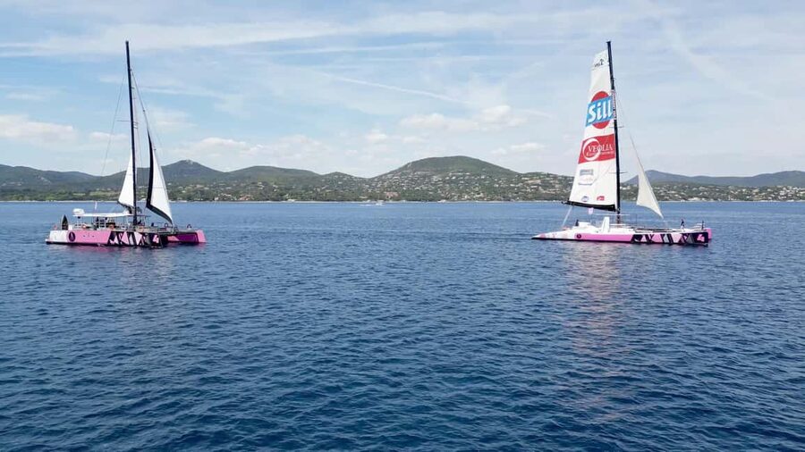 Côte d'Azur: Cap Taillat Catamaran Day Tour - Sailing south toward Cap Taillat
