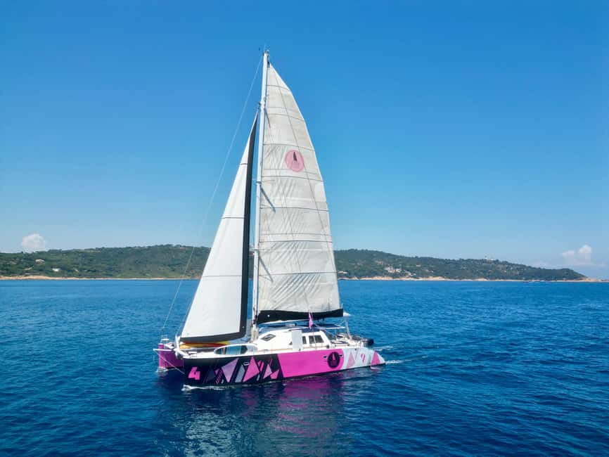 Côte d'Azur: Half-Day Coastline Catamaran Sailing Tour - The anchor stop: swim, kayak, or paddle