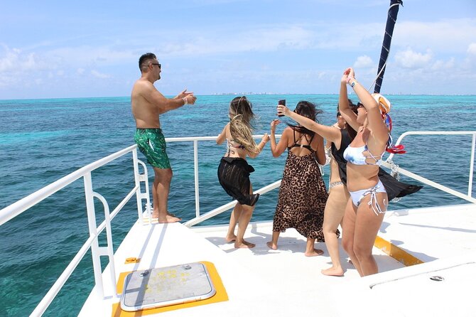 Deluxe Catamaran to Isla Mujeres with Open Bar from Cancun - Sailing toward Isla Mujeres