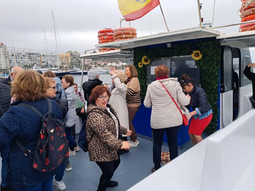 Denia: Cova tallada Catamaran Trip w/ Mussel Tasting & Wine - Getting close to Cova Tallada