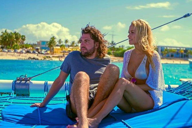 Dolphin Catamaran Snorkel and Sail with Open Bar - The rope swing and spinning water slide