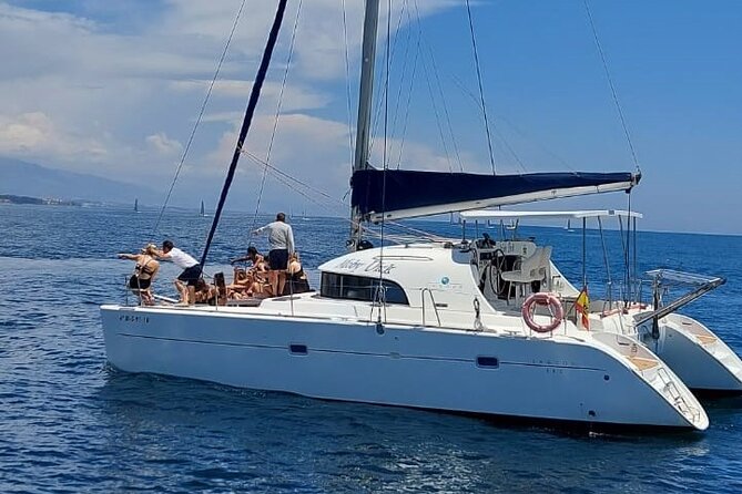 Dolphin trips on a catamaran - Leaving Estepona Marina for Los Delfines