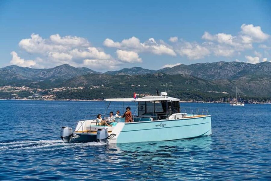 Dubrovnik: Blue Cave Catamaran Tour with Drinks and Snorkel - Leaving Dubrovnik by catamaran