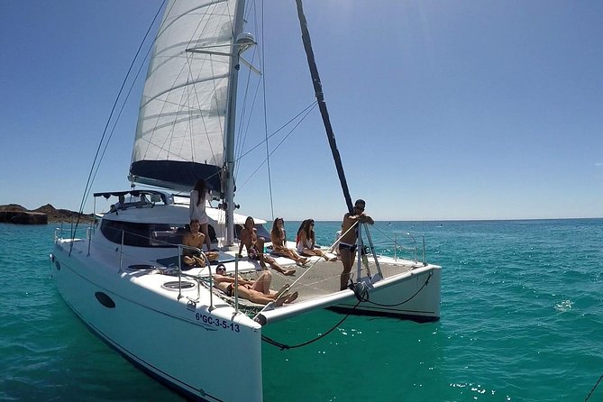 Exclusive Sailing Catamaran Experience to Lobos Island with lunch - The Lobos anchorage and what you can actually do