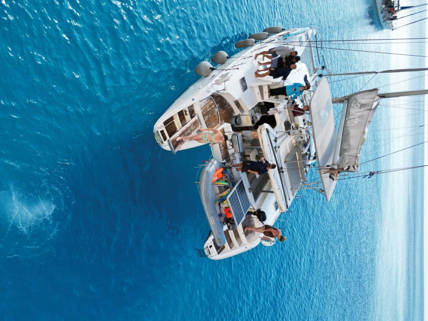 From Adamas: Milos and Poliegos Catamaran Cruise with Lunch - From Adamas to Cape Vani