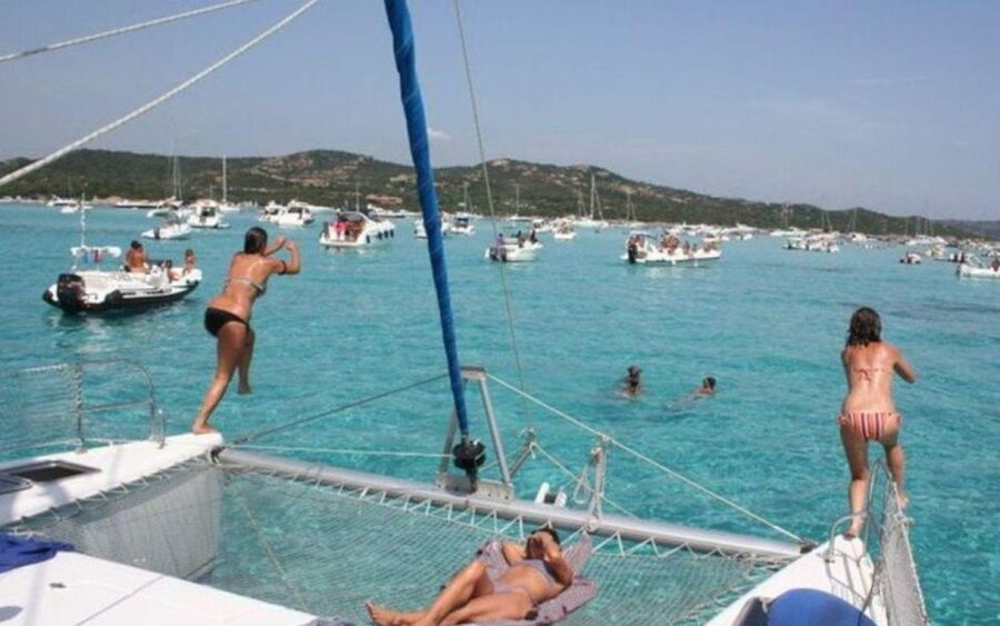 From Cannigione: Catamaran tour among La Maddalena islands - Swimming from the Lagoon 410