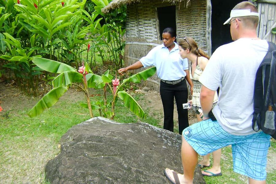 From Castries: Full-Day Catamaran Tour to Soufriere - Morne Coubaril turns lunch into part of the tour