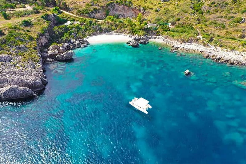 From Cefalù: Catamaran Excursion to Zingaro and Scopello - Four hours aboard a 33-person catamaran