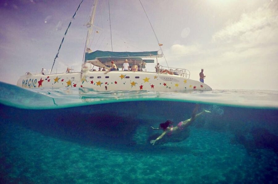 From Colònia de San Jordi : Catamaran Cruise to Es Trenc - The first stop: clear water near Mallorca’s southern beaches