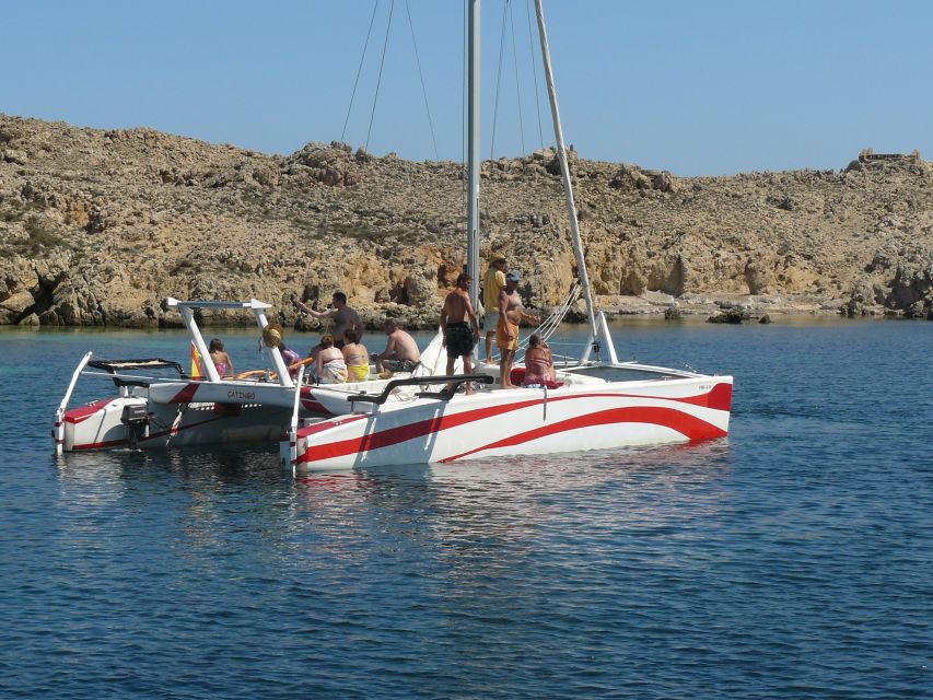 From Fornells: Half-Day Menorca Catamaran Trip w/ Snorkeling - Setting off from Fornells toward northern Menorca