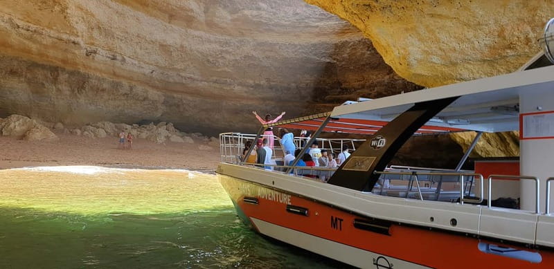 From Lagos: Benagil Caves Catamaran Cruise - The swim stop near Benagil