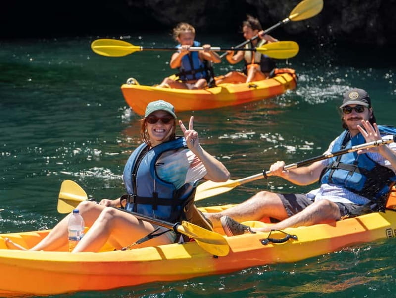 From Lagos: Ponta da Piedade Caves Kayak Tour from Catamaran - Through the caves, arches, and grottoes