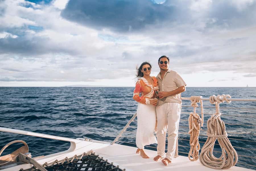 From Ma'alaea: 'Alihilani Sunset Sail Catamaran Tour - Two Hours in the Auau Channel